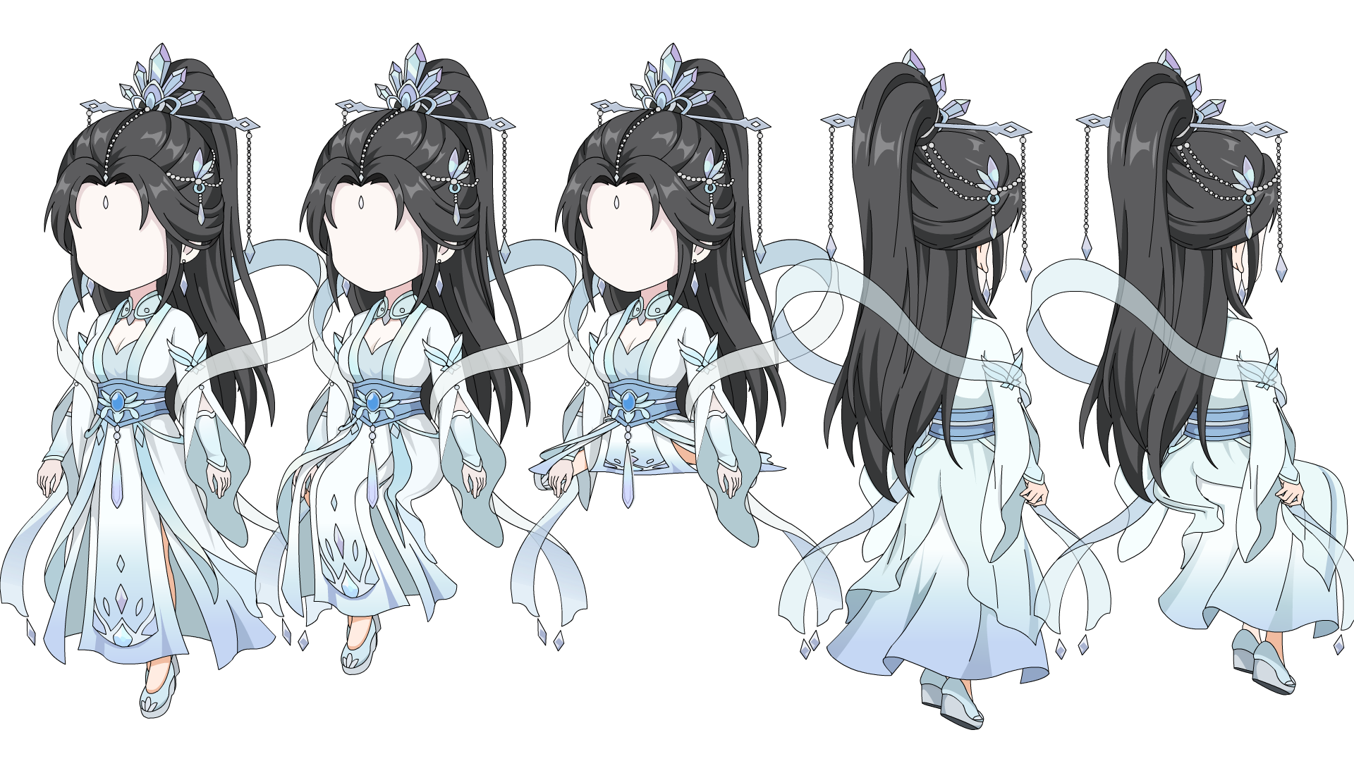 蓝飘带女