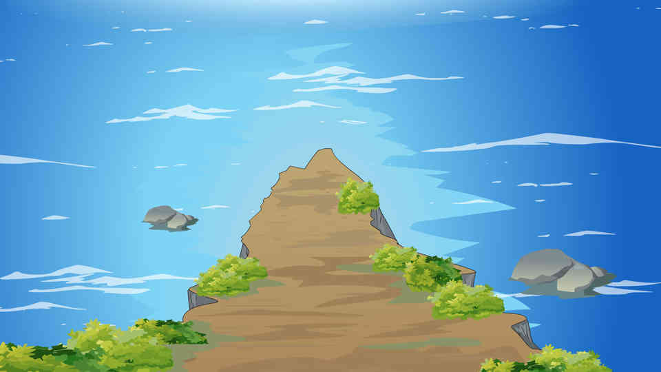 海边跳海悬崖-俯