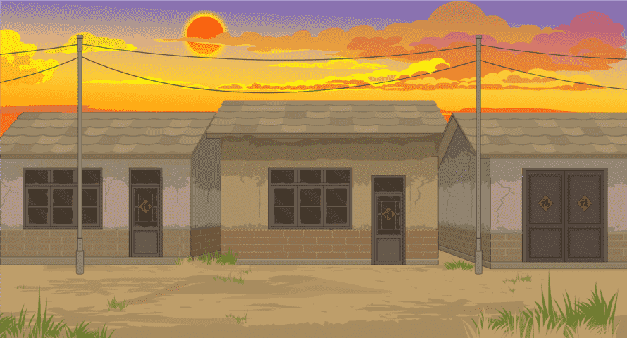 年代夕阳村口-侧