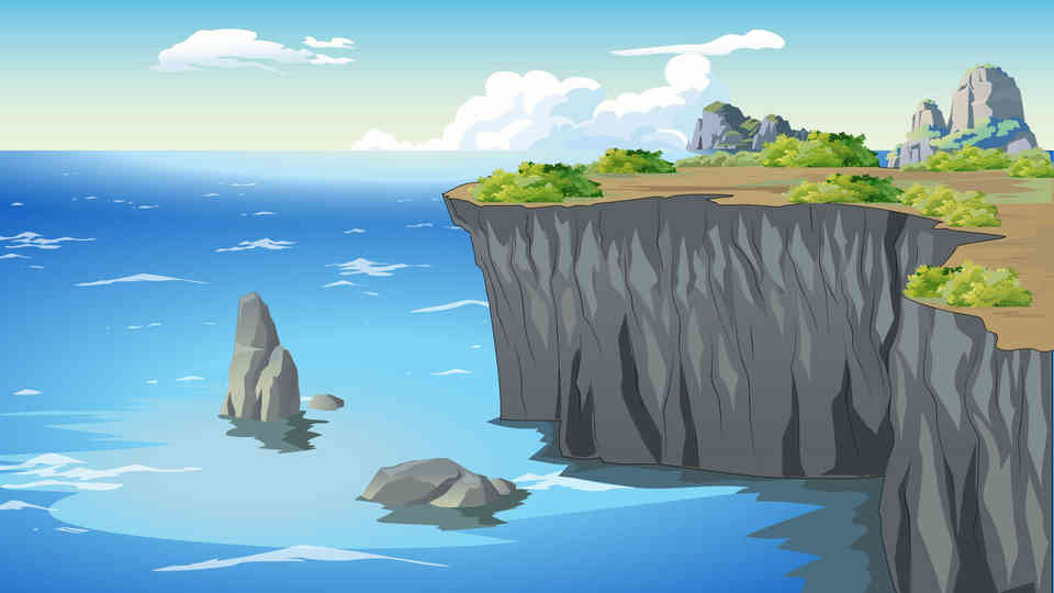 海边跳海悬崖-侧