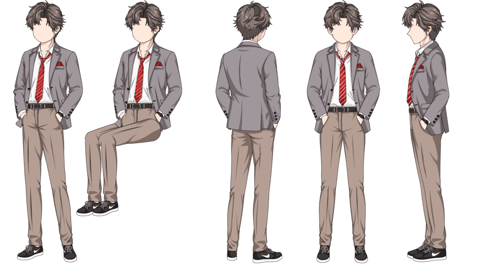 帅气西装男（七头身）（四视角）
