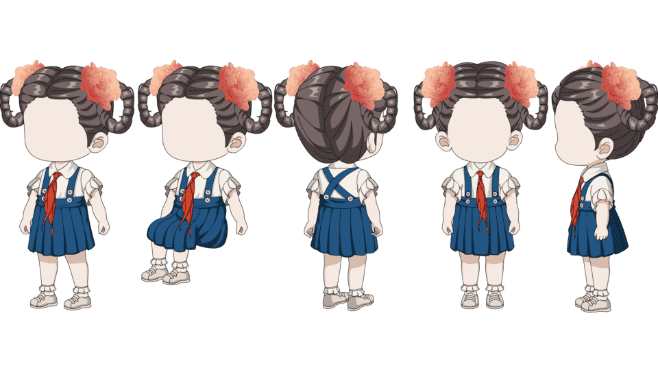 小孩女孩萌娃（四视角）