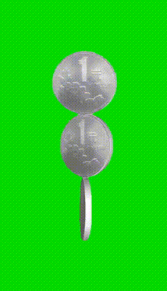 3个硬币旋转素材
